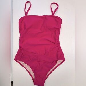 Cupshe Women’s One-Piece Swimwear, Tummy Control, Ruched, Small (4-6), Pink